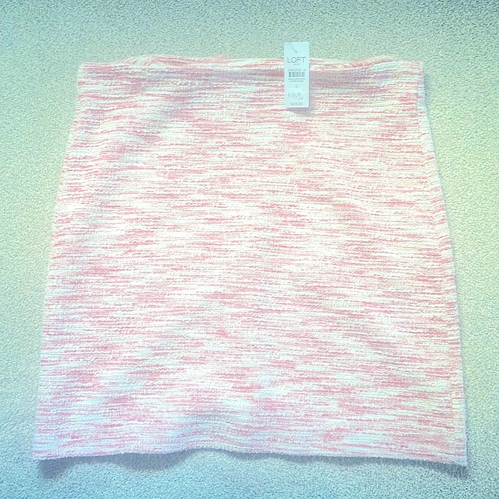Loft marled pink pencil skirt-nwt